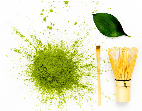Bulk matcha powder close-up